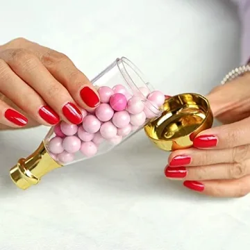 Elegant Metallic Champagne Bottle Favor Jars Set of 12