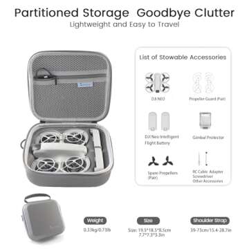 Skyreat Neo Case, Portable PU Leather Small Shoulder Bag for DJI Neo Drone and Batteries Accessories
