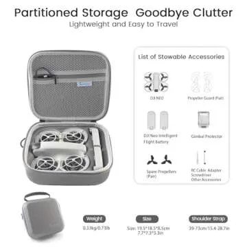 Skyreat Neo Case, Portable PU Leather Small Shoulder Bag for DJI Neo Drone and Batteries Accessories