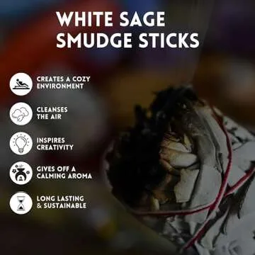 Ancient VEDA White Sage Dragon's Blood Smudge Sticks with Starter Guide | 3 Pack Flowers Sage Smudging | Floral Sage House Blessing for Cleansing, Meditation, Yoga, and Smudging (Lavender)