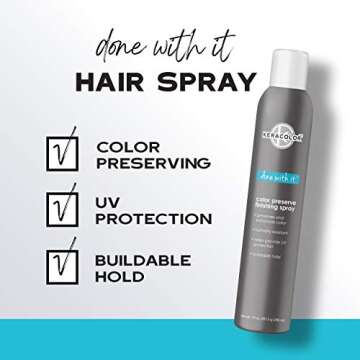 KERACOLOR Color Preserving Finishing Hair Spray, Keratin Infused UV Protection, Color Enhancement, Buildable Hold, 10 Fl Oz
