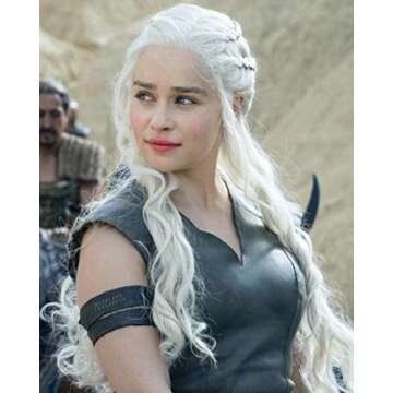 Mersi Silver Wigs for Women Costume Wig Long Braided Hair Wigs for Party Halloween (Silver) S039S