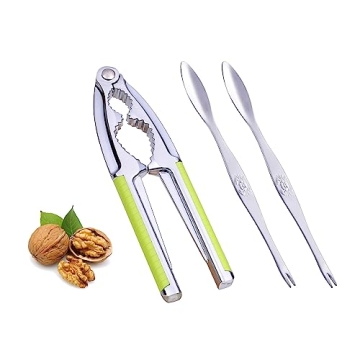 Nut Cracker, Heavy Duty, Non-Slip Handle, Seafood Tools with Forks