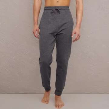 Hanes Mens Ecosmart Jogger Sweatpants, Midweight Fleece Lounge Pants, 30.5", Charcoal Heather, Medium US
