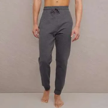 Hanes Mens Ecosmart Jogger Sweatpants, Midweight Fleece Lounge Pants, 30.5", Charcoal Heather, Medium US