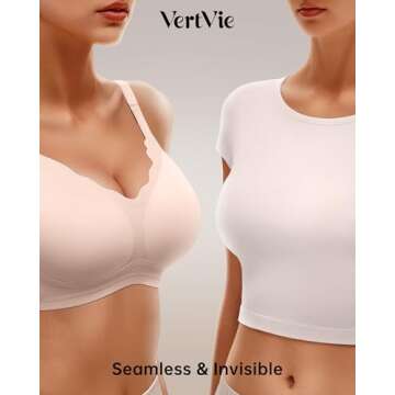 Vertvie Women's Wireless Comfort Seamless Push-Up Bra