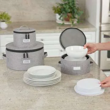 Stackable China Storage Cases Set for Dinnerware