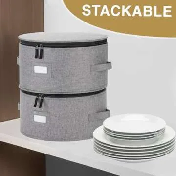 Stackable China Storage Cases Set for Dinnerware