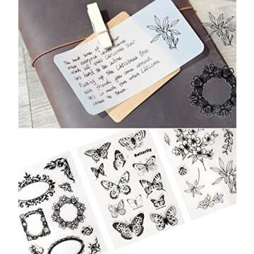 3pcs Butterfly Transparent Stamps for DIY Crafts