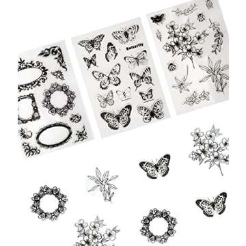 3pcs Butterfly Transparent Stamps for DIY Crafts