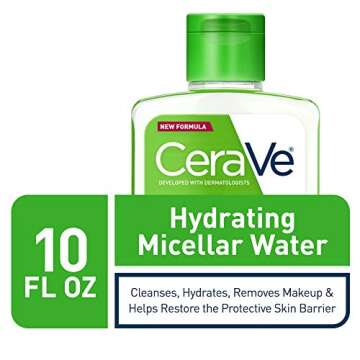 CeraVe Micellar Water, New & Improved Formula, Hydrating Facial Cleanser & Eye Makeup Remover, Fragrance Free & Non-Irritating, 10 Fl. Oz