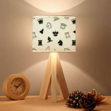 Chess Themed Mini Desk Nightstand Lamp