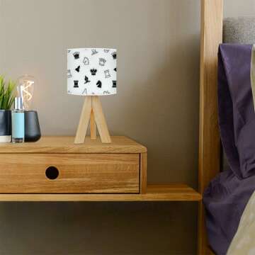 Chess Themed Mini Desk Nightstand Lamp