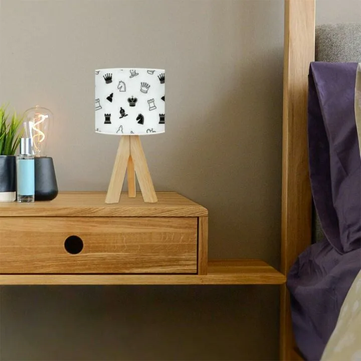 Chess Themed Mini Desk Nightstand Lamp