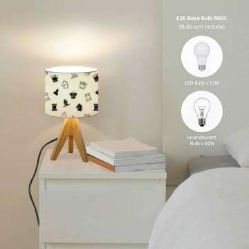 Chess Themed Mini Desk Nightstand Lamp
