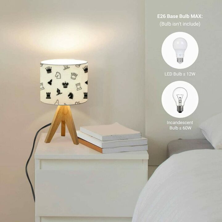 Chess Themed Mini Desk Nightstand Lamp