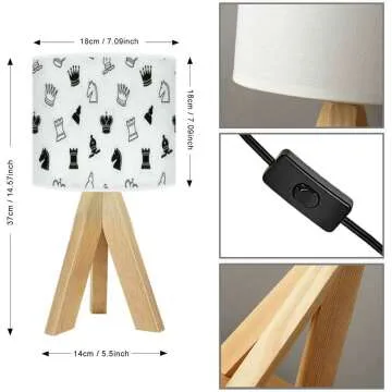 Chess Themed Mini Desk Nightstand Lamp