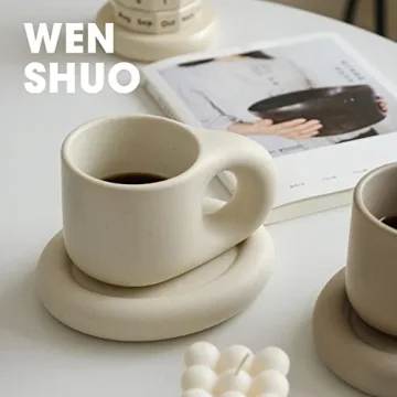 WENSHUO Chubby Funny Coffee Mug, Cute Novelty Cup