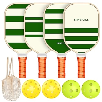 Pickleball Paddles,USAPA Approved Pickleball Paddles Set Premium Pickleball Paddle, 4 Pickleball Bal...