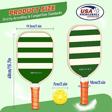 Pickleball Paddles,USAPA Approved Pickleball Paddles Set Premium Pickleball Paddle, 4 Pickleball Balls & 1 Carry Bag Gifts for Women Men Beginners & Pros Players