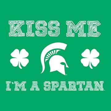 UGP Campus Apparel AS1242 - Michigan State Spartans Kiss Me I'm A Spartan T-Shirt - Medium - Irish G...