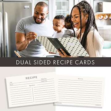 Jot & Mark Recipe Binder 3 Ring Organizer with Recipe Cards, Full Page Dividers, Plastic Page Protectors - 8.5" x 9.5" x 2"