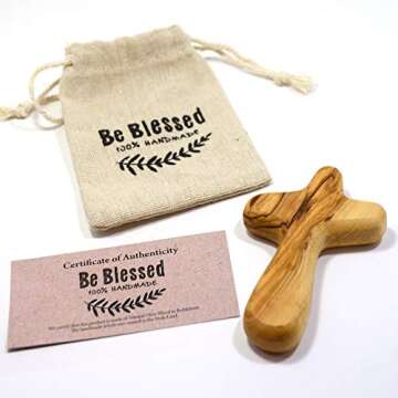 4" Olive Wood Clinging Cross from Bethlehem - Perfect Gift