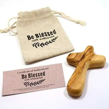 4" Olive Wood Clinging Cross from Bethlehem - Perfect Gift