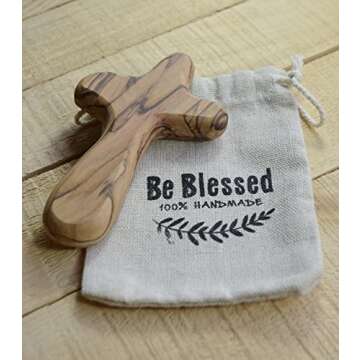 4" Olive Wood Clinging Cross from Bethlehem - Perfect Gift