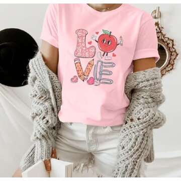 Love Teacher Shirt – Cute Graphic Tee for Women