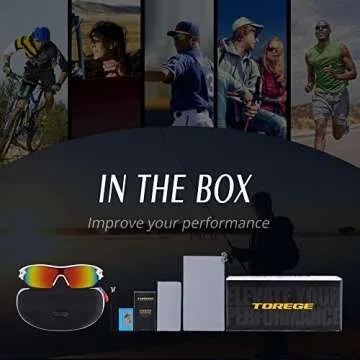 TOREGE Polarized Sports Sunglasses for Men Women Cycling Driving