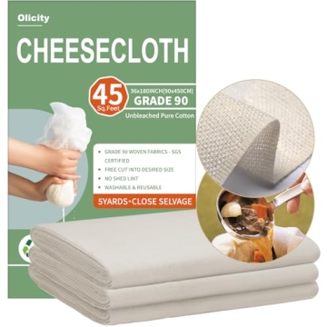 Olicity Cheese Cloths Grade 90 for Cooking and Crafts