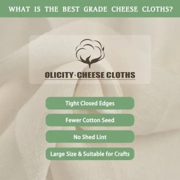 Olicity Cheese Cloths Grade 90 for Cooking and Crafts