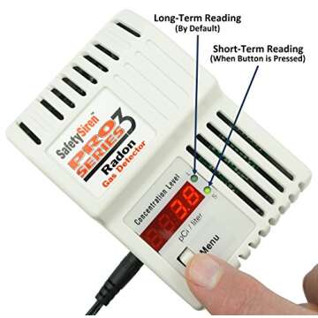 Safety Siren Pro Series3 Radon Gas Detector for Home Safety