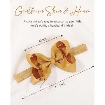 jollybows 40pcs Baby Girls Grosgrain Ribbon Hair Bows Headbands 4" Elastic Hair Band Hair Accessorie...