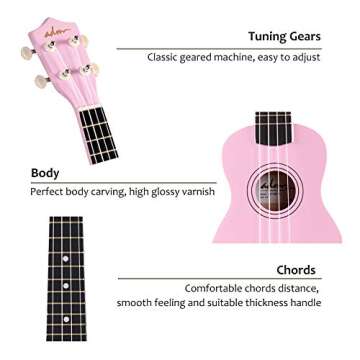 ADM Beginners Ukulele Kit with Free Lessons and Gig Bag