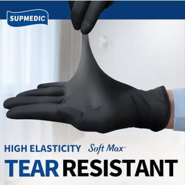 Supmedic Disposable Nitrile Gloves, Chemical Resistant, Powder-Free, Latex-Free, Food Safe, Medical ...