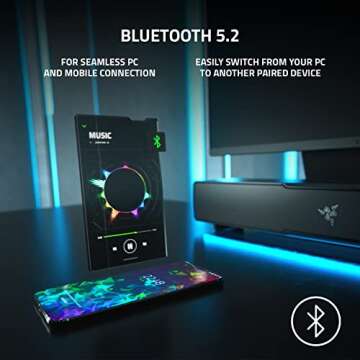 Razer Leviathan V2: Multi-Driver PC Gaming Soundbar with Subwoofer - THX Spatial Audio - Compact Design - Chroma RGB - Bluetooth 5.2 - for Desktop/Laptop, Smartphones, Tablets & Nintendo Switch