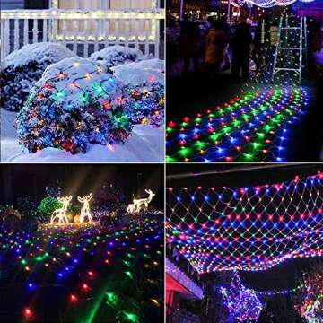 LJLNION Christmas Net Lights, Connectable 360 LED Mesh