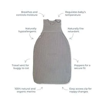 Merino Kids Baby Sleep Bag for Ages 0-2 Years - Acorn Print