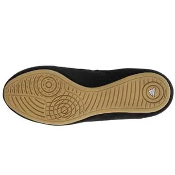 adidas Boy's HVC Wrestling Shoe, Black/White/Iron Metallic, 11 Little Kid