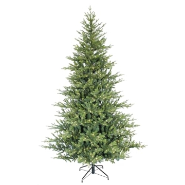 Puleo International 7.5 Foot Pre-Lit Alberta Spruce Artificial Christmas Tree with 1,000 Warm White ...