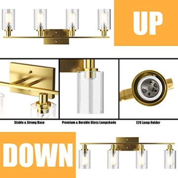Elegant Tangkula 4-Light Bathroom Vanity Light Fixtures