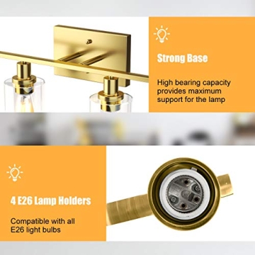 Elegant Tangkula 4-Light Bathroom Vanity Light Fixtures