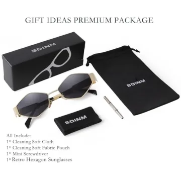 Stunning SDINM Hexagon Sunglasses for Women UV Protection