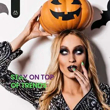 Beetles Gel Nail Polish Set, Hocus Pocus Collection Orange Green Purple Black Glitter Gel Polish Set Soak Off Nail Lamp Uv LED Cured Nail Art Design Manicure Gift Holiday