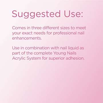 Young Nails Acrylic Core Powder - Self-Leveling Acrylic Nail Powder, Clear Nude Pink White Acrylic Powder for Nail Extenstion, Professional Grade, Superior Adhesion, Color - Clear, 85g