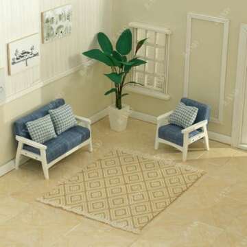 iLAND Dollhouse Flooring on 1/12 Scale 1/6 Scale, Miniature Dollhouse Accessories, 60pcs Double-Sided Dollhouse Floor Tiles (60pcs Noble Swords in Vines & Twill Marbeling)