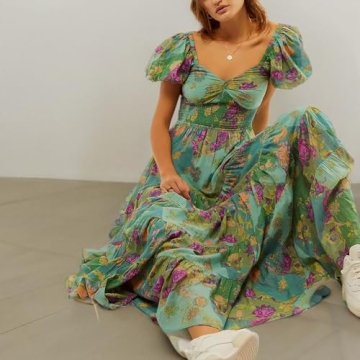 ABYOVRT Women Floral Maxi Dress for Stylish Comfort