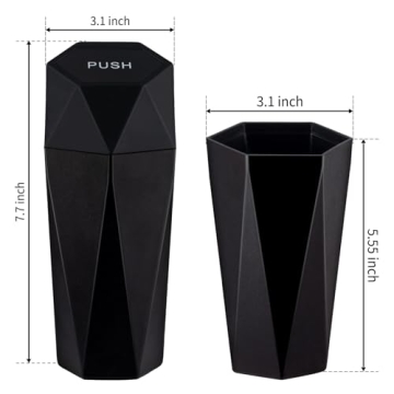 JUSTTOP Car Trash Can with Lid, Compact and Stylish